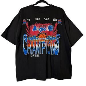 90S Orlando Magic Basketball T Shirt L Magic Johnson Tees Black
